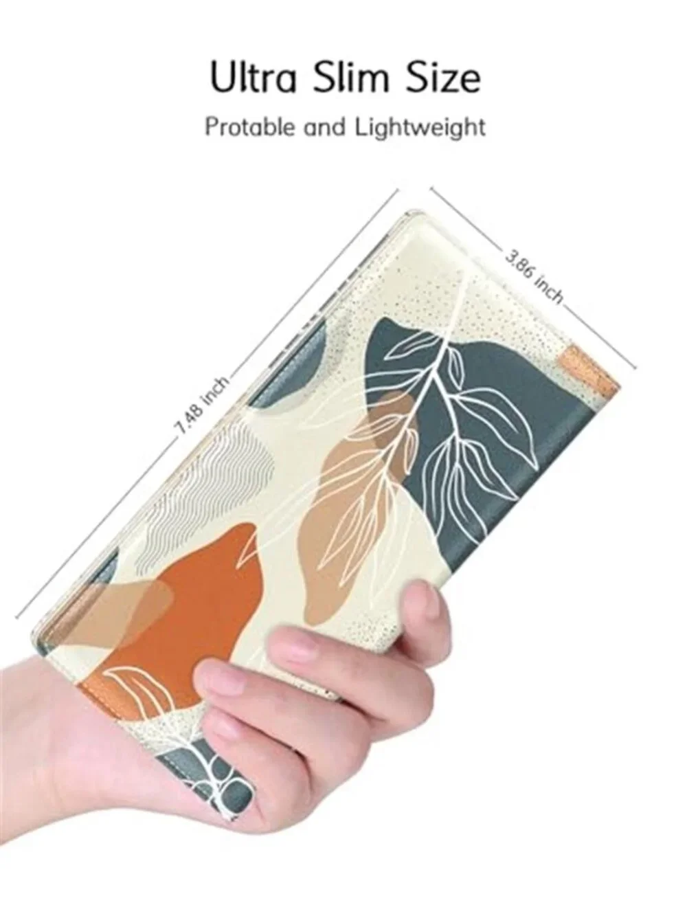 Boho Floral RFID Slim Wallet Womens Leather Bifold Card Holder Coin Purse Clutch